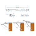 thumbnail image 3 of Resorte de gas Farwind 120 N, 27 cm, soporte de elevación, 3 of 8