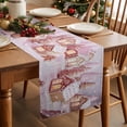 thumbnail image 3 of Pink Christmas Dresser Scarf Farmhouse, Dining Table Decorations for Wedding/Parties, Xmas Farmhouse Snowflake Tree Table Runner 72 Inches Long for Kitchen Dining, 18 x 72 In, 3 of 9