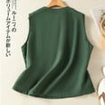 thumbnail image 3 of Nuoqisi Gilet Sans Manches en Lin à Col Rond pour Femmes, Rétro, Uni, avec Boutons et Poches - Pièce Superposée Décontractée au Charme Vintage pour l'Été, Style Bohème, 3 of 4