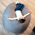 thumbnail image 4 of Big Joe Fuf 4Ft Foam Bean Bag Chair with Removable Cover for Kids, Teens, Fog Lenox, Durable Woven Polyester, 4 foot Large Reading and Gaming Seat, 4 of 9