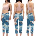 thumbnail image 2 of Seagull Women Pants High Waist Capris Printed Gym Leggings Compression Leggings for Running Fitness Yoga Non-See-Through, 2 of 6
