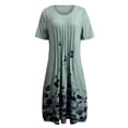 thumbnail image 3 of Robes Soleil Femmes Été Décontracté Manches Courtes Tunique Chemise Midi Robes d'Été pour Femmes Imprimé Marguerites Robe Grande Taille pour Femmes Col Robe de Collation des Grades, 3 of 5