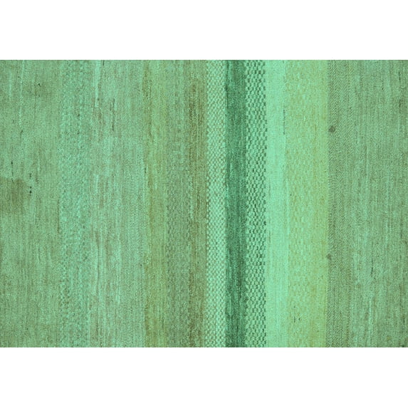 Ahgly Company Machine Washable Indoor Rectangle Abstract Turquoise Blue Modern Area Rugs, 8' x 10'