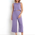 thumbnail image 4 of Cotton Linen Two Piece Sets for Women 2025 Wide Leg Two Piece Pants Set Casual Tank Tops Two Piece Outfits Summer Lounge Set, Limited Time Offer, 4 of 6