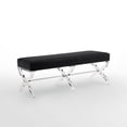 thumbnail image 4 of Inspired Home Melody Velvet and Acrylic Backless Bedroom Bench, 4 of 8