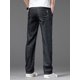 thumbnail image 5 of Pantalones vaqueros rectos finos de verano para hombre, pantalones vaqueros holgados informales elásticos en negro y azul, pantalones de marca para hombre, 5 of 5