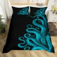 thumbnail image 2 of Erosebridal Teenager Octopus Duvet Cover Toddler,Black Blue Bedding Sets,Breathable Reversible Duvet Cover Toddler,Sealife Room Decorative,2pcs(No Comforter), 2 of 7