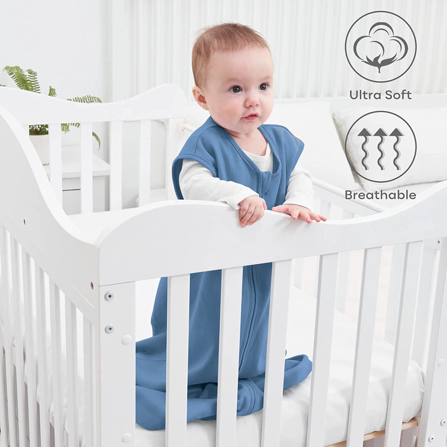 Yoofoss Baby Sleep Sack 6-12 Months Wearable Blanket for Babies 100% Organic Cotton 2-Way Zipper Tog 0.5 Toddler Sleeping Sack 3 Pack, Sleep Sacks