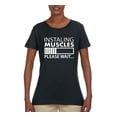 thumbnail image 2 of Wild Bobby Installing Muscles Please Wait Gym/Workout Women Graphic Tee, Black, Small, 2 of 5