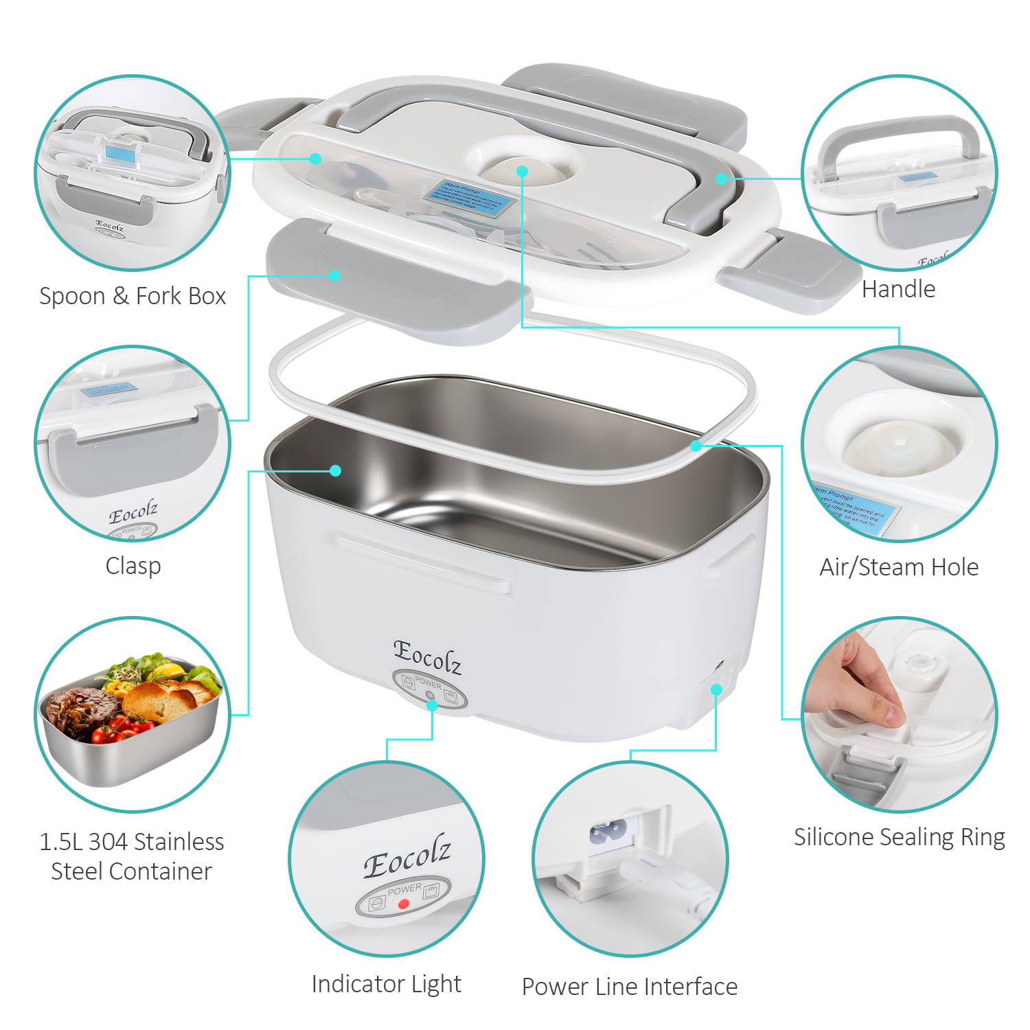 Stainless Steel Dual Use Electric Lunchbox  For School, Car, Picnic  220V/110V, 24V & 12V Food Heater & Warmer Container 221022 From Ning010,  $27.69