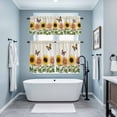 thumbnail image 4 of Summer Sunflower Butterfly Kitchen Curtains Valances and Tiers Set of 3 Country Vintage Yellow Red Flower Leaf Tier Curtains and Valance with Rod Pocket for Small Windows, 27.5"x36", 4 of 9