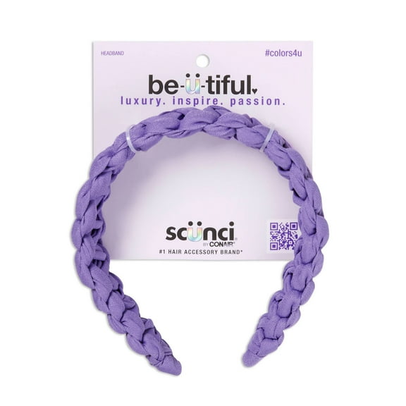 Scunci Be-u-Tiful Fabric Wrapped Laced Headband - Purple, 1-Piece