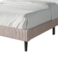 thumbnail image 5 of Castle Place Modern Wingback Corduroy Velvet Upholstered King Platform Bed, Light Pink, 5 of 11