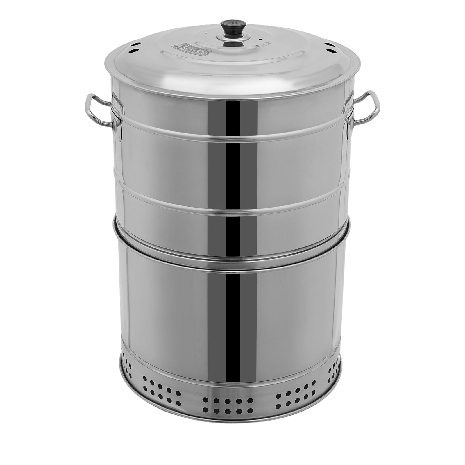 Portable Charcoal Grill Stainless Steel – Large Vertical Barrel BBQ Grill with 50 Skewers, 360° Even Heating, Oil & Charcoal Separation, Smokeless Fire Pit Mode