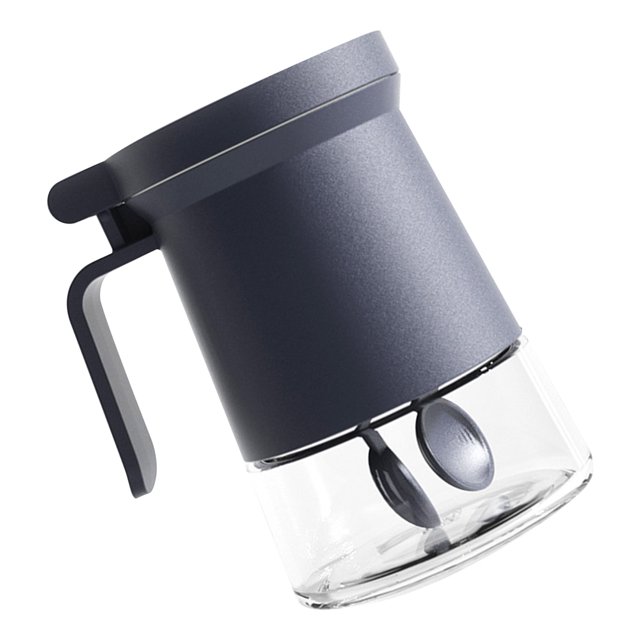 Seasoning Containers, Seasonning Storage Box Versatile Use Clear Glass with 2pcs Spoon for Restaurants