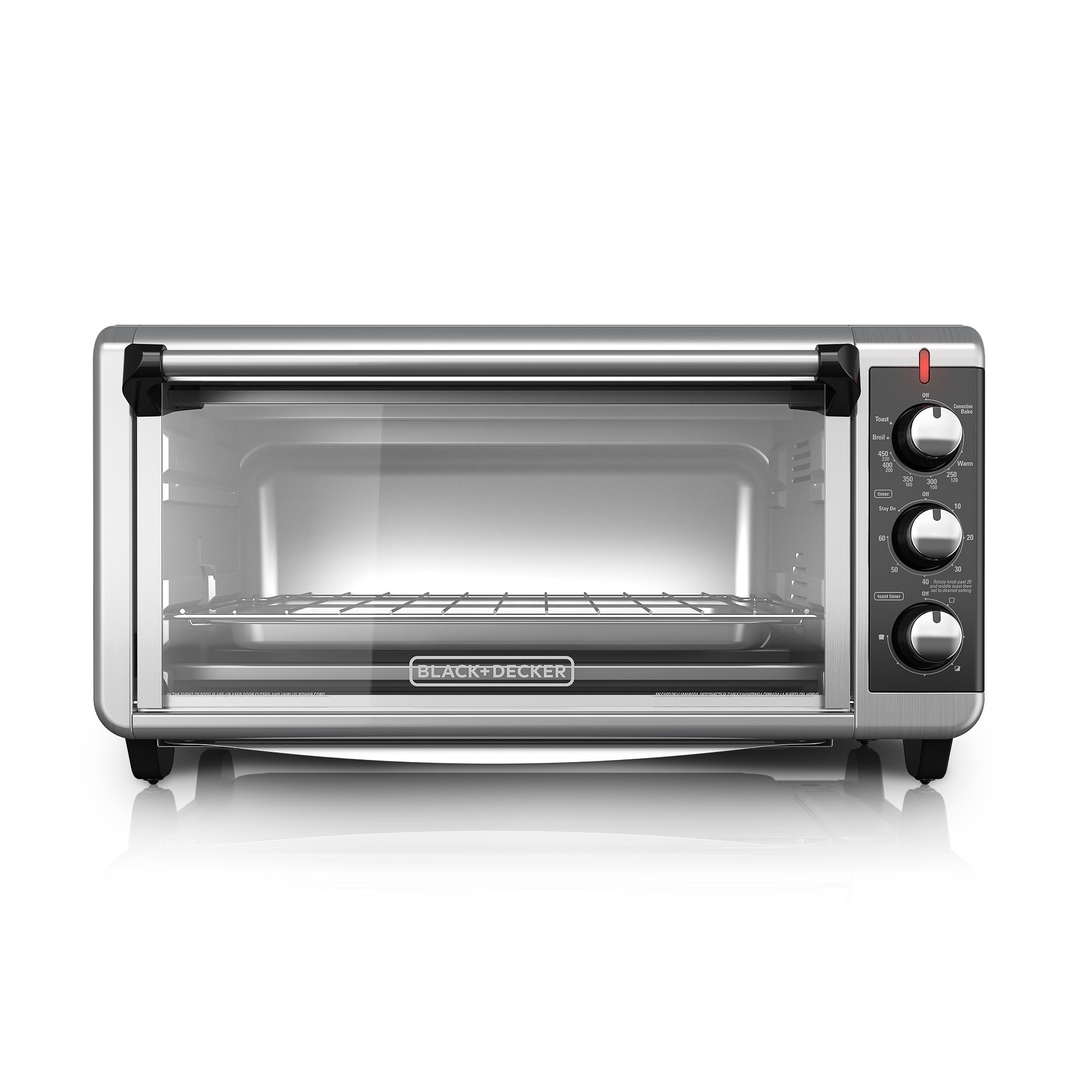 BLACK+DECKER 8 Slice Extra-Wide Stainless Steel Countertop Toaster Oven, TO3250XSB