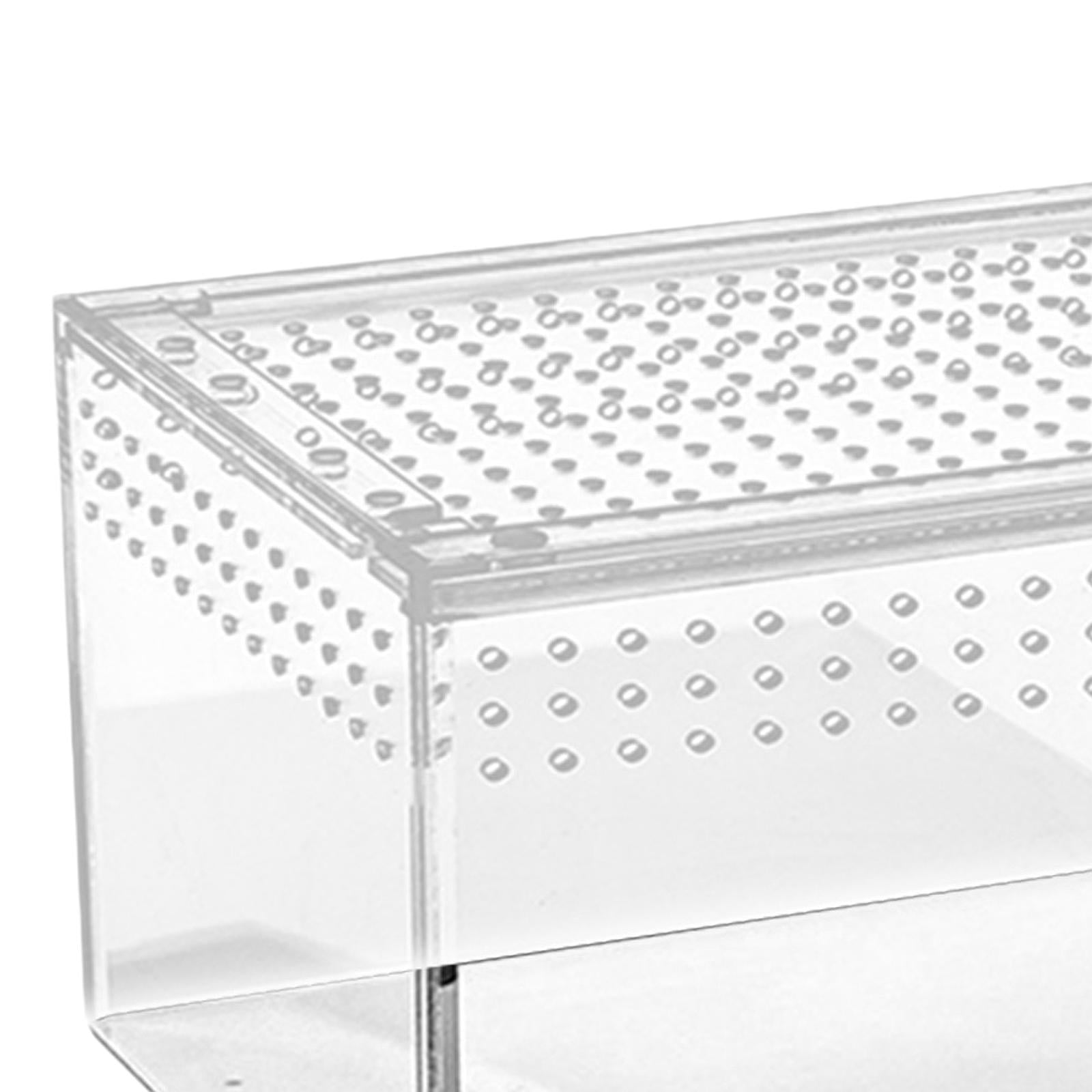 balikha Reptile Terrarium Acrylic Terrarium Container Convenient Ventilation Turtle Tank Reptile Breeding Box for Terrapin Amphibians M