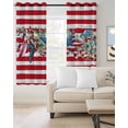 thumbnail image 2 of 4th of July Kitchen Curtains Independence Day Star Botanical Red Striped Cafe Short Curtains for Bathroom Blackout Window Curtain Small Window Treatment Drapes for Bedroom Living Room 27.5"x39"x2, 2 of 9