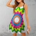 thumbnail image 3 of Colorful Geometric Flower Design Slip Dress Dress Summer Elegant Women's Dress Women's Clothing, 3 of 6