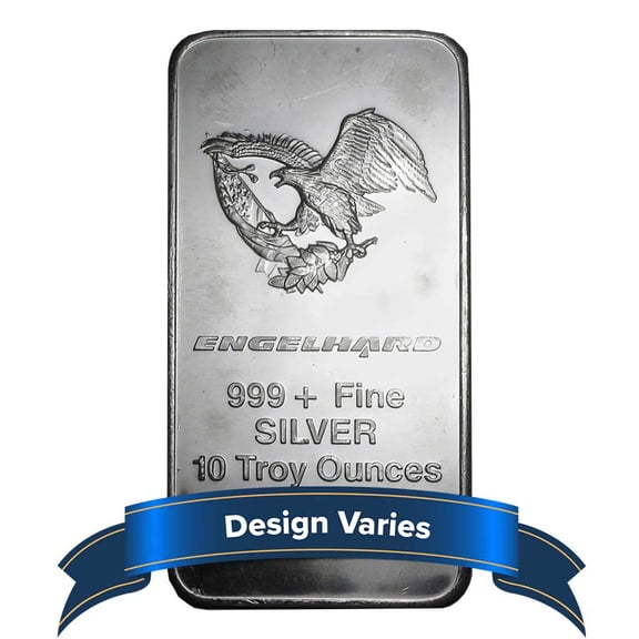 10-oz Engelhard .999 Fine Silver Bar Random Design