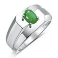 thumbnail image 4 of RYLOS Men's Rings 14K White Gold Ring Classic Solitaire 7X5MM Oval Shape Gemstone Designer Band Emerald May Birthstone Rings For Men Size 12, 4 of 5