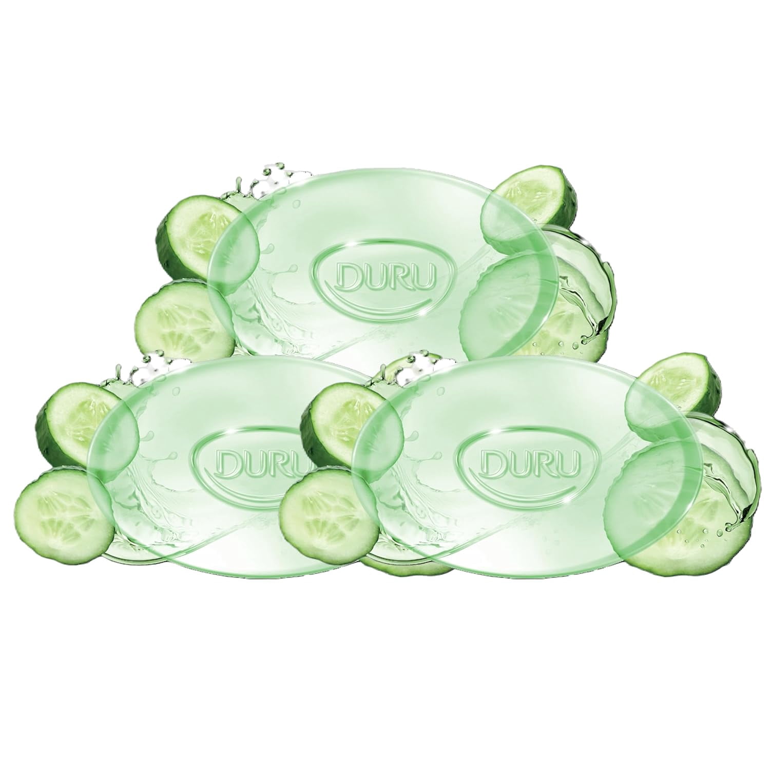 Duru Cucumber Glycerin Cleansing Bar Soap, 11.25 Oz (Pack of 3) | sensitive | vegan, transparent | paraben free, alcohol free, silicone free, phthalete free, gluten free