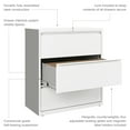 thumbnail image 3 of Hirsh 36 Inch Wide 3 Drawer Metal Lateral File Cabinet for Home and Office, Holds Letter, Legal and A4 Hanging Folders, White, 3 of 12