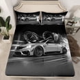 thumbnail image 2 of jejeloiu Gray Racing Car Full Size Sheets,Speed Sport Bed Sheets For Boys Teens 4pcs, 2 of 7