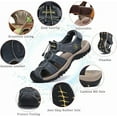 thumbnail image 4 of Rumpra Men's Sandals, Closed Toe Leather Fisherman Outdoor Hiking Sport Shoes Summer, 4 of 9