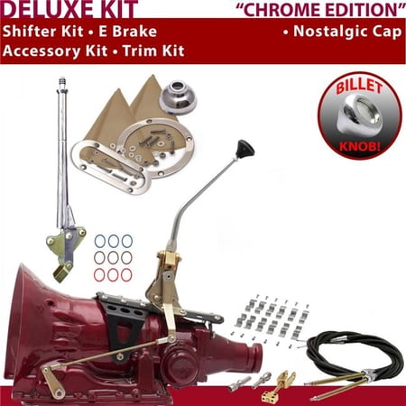 American Shifter TH400 Shifter Kit Chrome 10 in. E Brake Cable Clamp Trim Kit for EF6C1