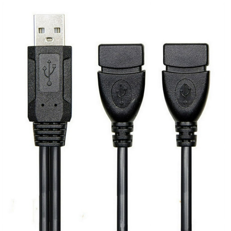 USB 2.0 A Male To 2 Dual USB Female Jack Y Splitter Hub Power Cord Adapter  Cable 