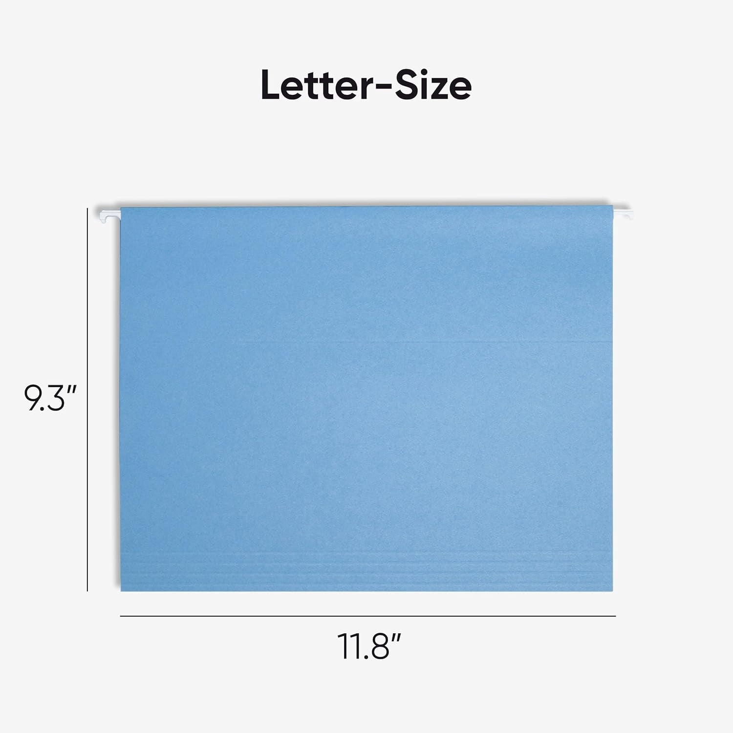 Standard Hanging File Folders, 25 Count, Blue, 1/5-Cut Adjustable Tabs, Letter Size (64060)