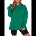 thumbnail image 2 of Sudaderas de Gran Tamaño para Mujer, Sudaderas con Capucha de Larga con Abertura para el Pulgar, Camisetas con Abertura Lateral, Tops Estilo Y2K Verde S, 2 of 10