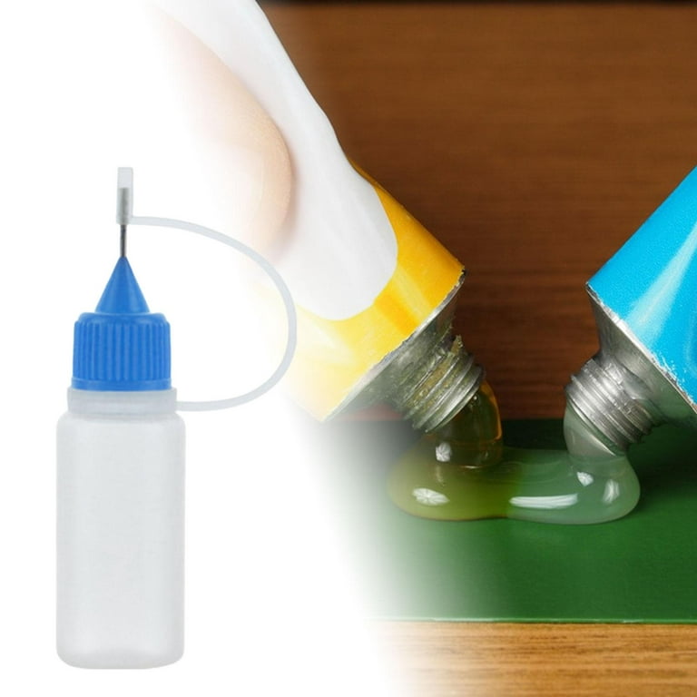 10Pcs Fine Tip Glue Bottles Applicators, Refill Liquid Bottles, Glue Bottle  for Oil Small Gluing Projects DIY Crafts Blue