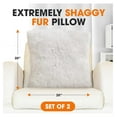 thumbnail image 3 of Throw Pillows for Couch and Bed, Soft Shaggy Throw Pillows with Inserts Included, Cozy Long Hair Faux Fur Pillows - Set of 2-18" x 18" - White, 3 of 8