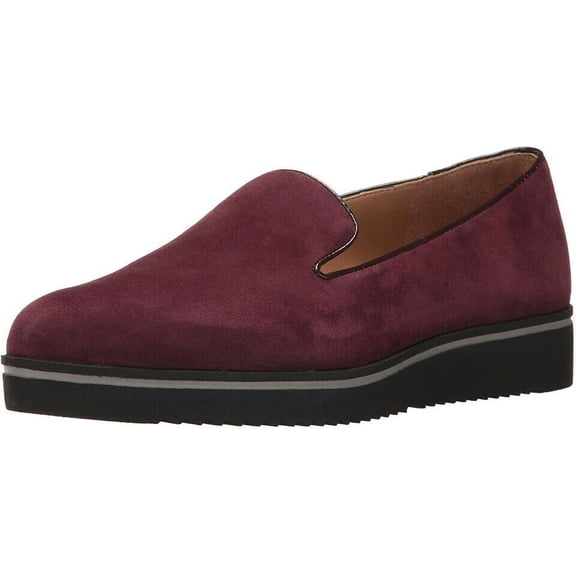 Franco Sarto Women's Fabrina Round Toe Slip-On Loafers, Dark Burgundy, Size 9.5 W