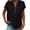 Black, variant on Hfnxid Cotton Linen Shirts for Women Pleated Short Sleeve Henley Tops Loose Fit Dressy Casual Blouses Summer Solid Breathable Vacation Tops Black XL