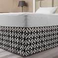 thumbnail image 1 of Geometric Bed Skirt, Monochrome Lattice Pattern with Rhombuses and Crossing Lines Print, Elastic Bedskirt Dust Ruffle Wrap Around for Bedding Decor, 4 Sizes, Charcoal Grey Eggshell, by Ambesonne, 1 of 2