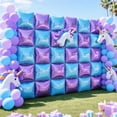 thumbnail image 6 of 25PCS Light Purple and Blue Square Foil Balloons Wall Backdrop Double Sided Purple and Light Blue Frozen Balloons Arch Kit for Birthday Baby Bridal Shower Kids Winter Theme Party Decorations, 6 of 8