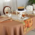 thumbnail image 2 of Fall Thanksgiving Pumpkins Table Runner-Cotton Linen 120 Inch Holiday Dresser Scarves,Rustic Pumpkin Harvest Maple Ginkgo Tablerunner for Kitchen Coffee/Dining Bedroom Living Room Dinner Scarf Décor, 2 of 8
