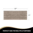 thumbnail image 4 of PrimeBeau Slip-Resistant Washable Striped Chenille Shaggy Bath Mat Runner, 47 inch by 17 inch, Khaki, 4 of 7