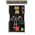 thumbnail image 4 of 71" Kitchen Pantry Storage Cabinet With Microwave Oven Countertop, Floor Standing Hutch Cabinet With Adjustable Shelves, 6 Doors And 1 Drawer, Coffee Bar Storage Cabinet, 4 of 8