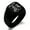 Black, variant on Stainless Steel Letter K Initial Royal Monogram Engraved Engraved Square Flat Top Biker Style Polished Signet Ring