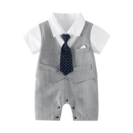 

NIUREDLTD Baby Boy Gentleman White Shirt Vest Bowtie Tuxedo Onesie Jumpsuit Overall Romper Size 66