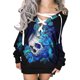 thumbnail image 1 of Moda mujer otoño estampado casual cuello redondo manga larga vendaje vestido con cordón Fridja  yut1992, 1 of 4