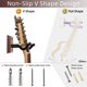 thumbnail image 4 of Soporte De Pared Para Guitarra, Ganchos Para Colgar Guitarras, Soportes Para Guitarras Acústicas Y Eléctricas, Bajo, Banjo, Mandolina, Base De Madera De Nogal Negro De Veintico., 4 of 5