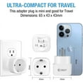 thumbnail image 3 of [2-Pack] Europe to US Plug Adapter, Unidapt EU to US Plug Adapter, Travel from European to American Outlet Adapters, Plug Converter German French Spanish to USA Canada Mexico Outlets - Type B, 3 of 5