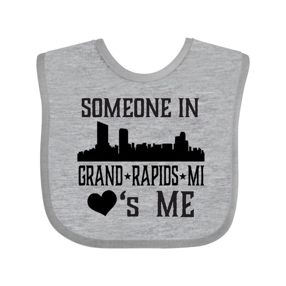 Inktastic Grand Rapids Michigan Someone Loves Me Boys or Girls Baby Bib