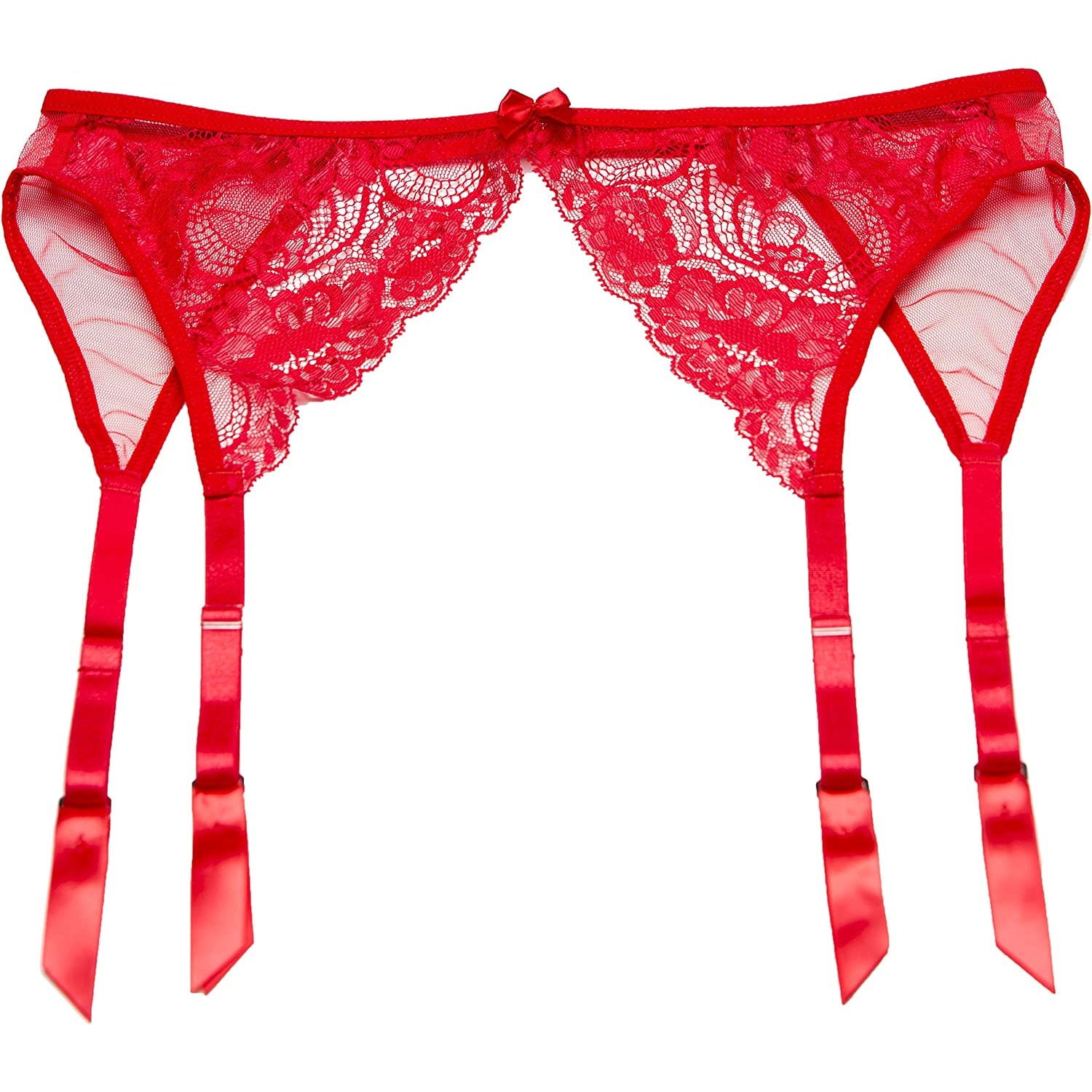 Women's Classic Lace Garter Belt 20412 O/S Cherry Red, 84 nylon, 16