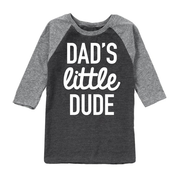 Instant Message - Dad Set Little Dude - Toddler & Youth Raglan Graphic T-Shirt
